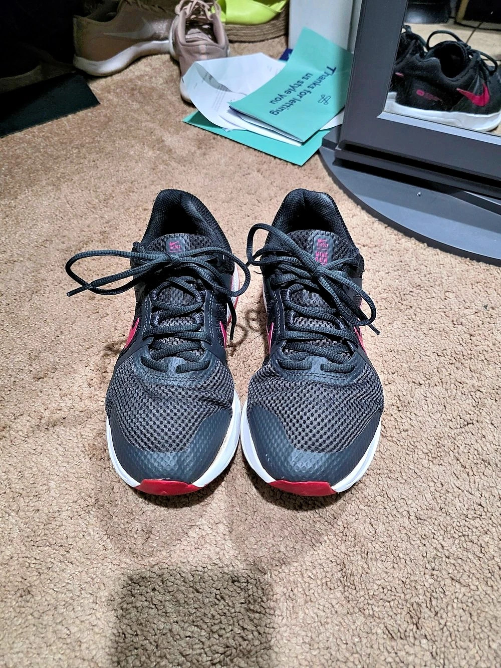 Nike Run Swift 2 Black & Pink Athletic Shoes